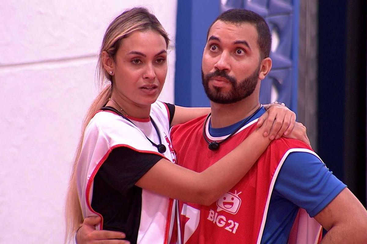 Gilberto Nogueira e Sarah Andrade no BBB 21 (Imagem: Reprodução/Globo)