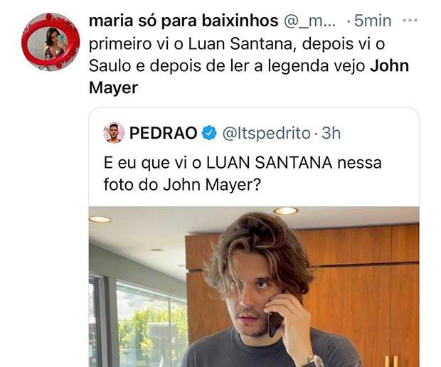 John Mayer é comparado com Luan Santana - Crédito: Reprodução / Twitter