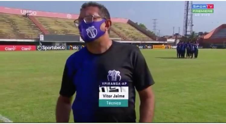 Vitor James, técnico do Ypirabga-AP. Foto: Reprodução Sportv