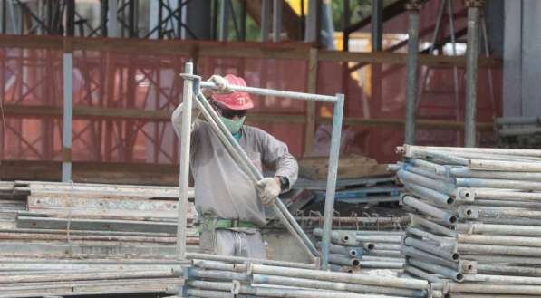 No acumulado dos &uacute;ltimos 12 meses encerrados em maio, a constru&ccedil;&atilde;o civil apresentou crescimento de 3,40% no n&uacute;mero de trabalhadores formais
