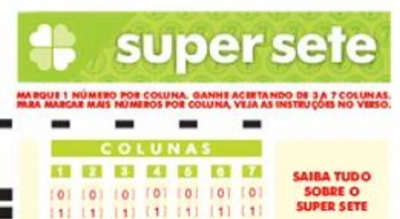 Resultado da Super Sete 0416 hoje, sexta-feira, 07/07, vale prêmio de R$  900 mil, Loterias