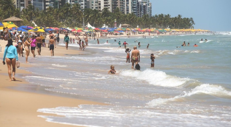 Praia de Boa Viagem, na Zona Sul do Recife