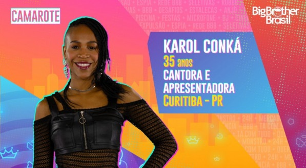 BBB21: Karol Conk&aacute;, 35 anos, cantora e apresentadora de Curitiba (PR)
