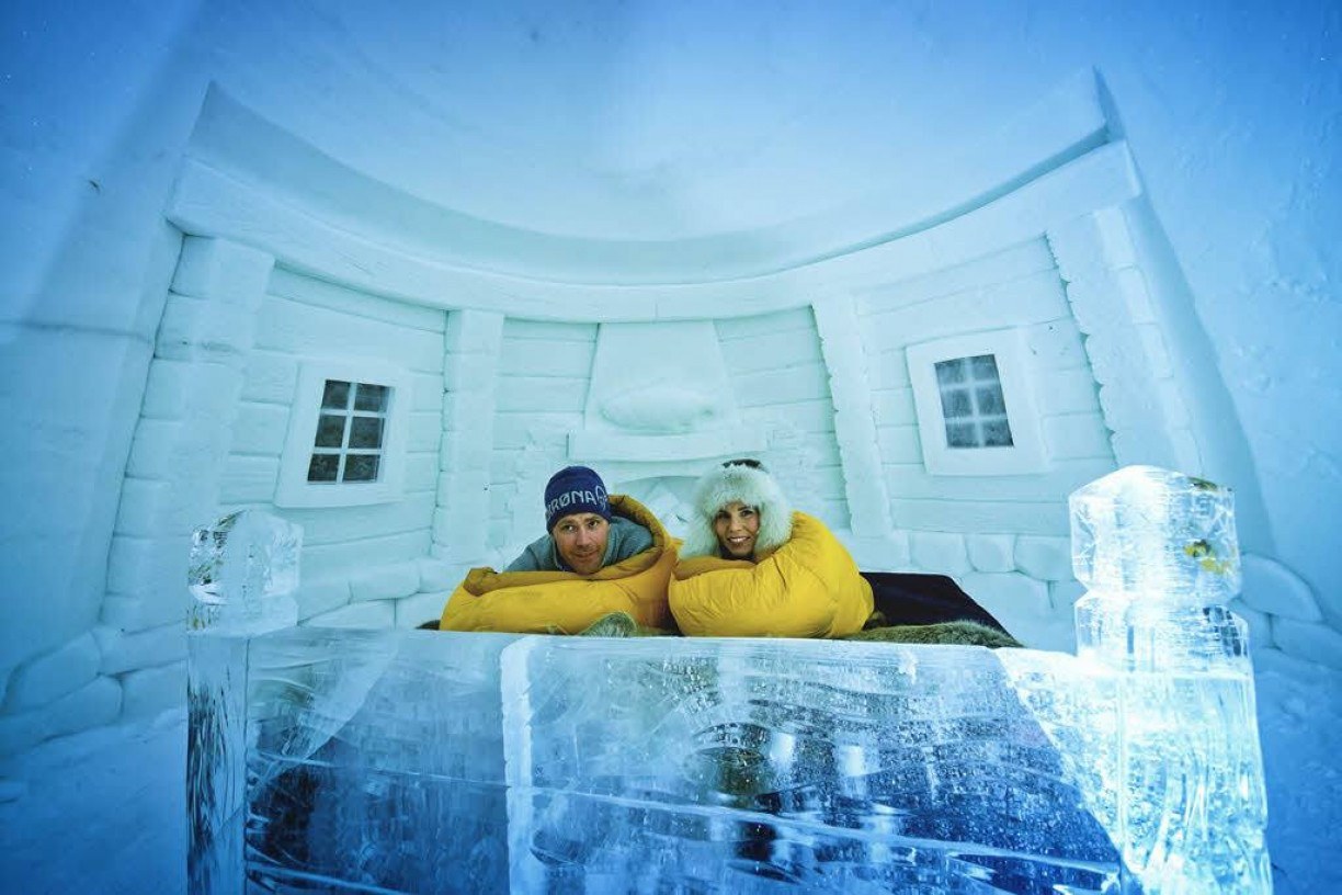 O hotel feito de gelo com a sauna mais fria do mundo