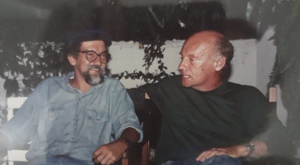Com Eduardo Galeano, quando o escritor uruguaio visitou a Livro 7