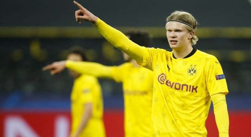 O atacante noruegu&ecirc;s Haaland defende atualmente o Borussia Dortmund