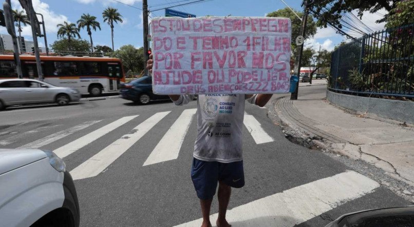 Desempregados nas ruas do Recife