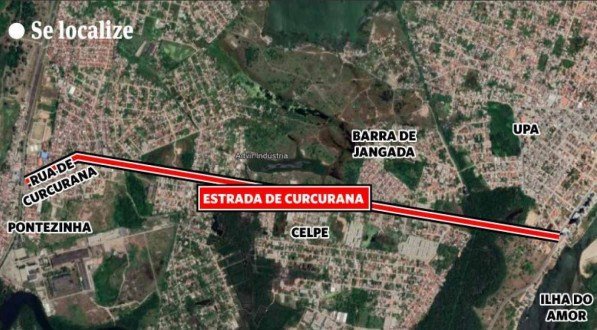Localiza&ccedil;&atilde;o da Estrada da Curcurana