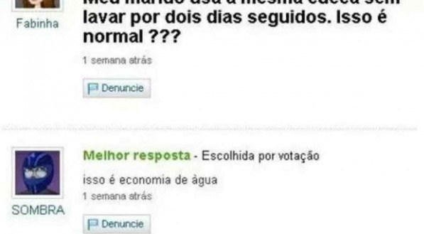 P&eacute;rolas yahoo: marido econ&ocirc;mico ou sujo?! 