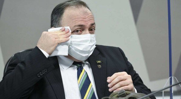 General Pazuello ao prestar depoimento na CPI da Covid, em maio de 2021