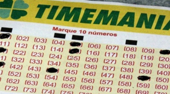 Imagem de volante de apostas da Timemania