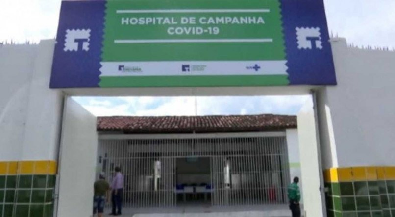 Fachada do Hospital de Campanha de Toritama, no Agreste de Pernambuco