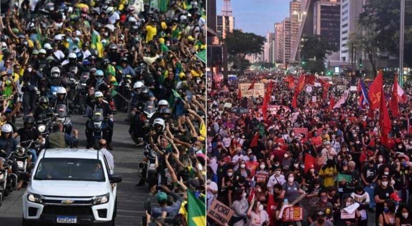 Atos a favor e contra Bolsonaro no Rio e em S&atilde;o Paulo, respectivamente