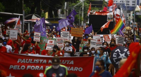 Ato no Recife contra o presidente Jair Bolsonaro no dia 19 de junho de 2021