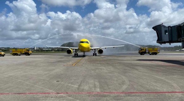Airbus A320 da ITA foi &quot;batizado&quot; ao descer no Aeroporto Internacional do Recife