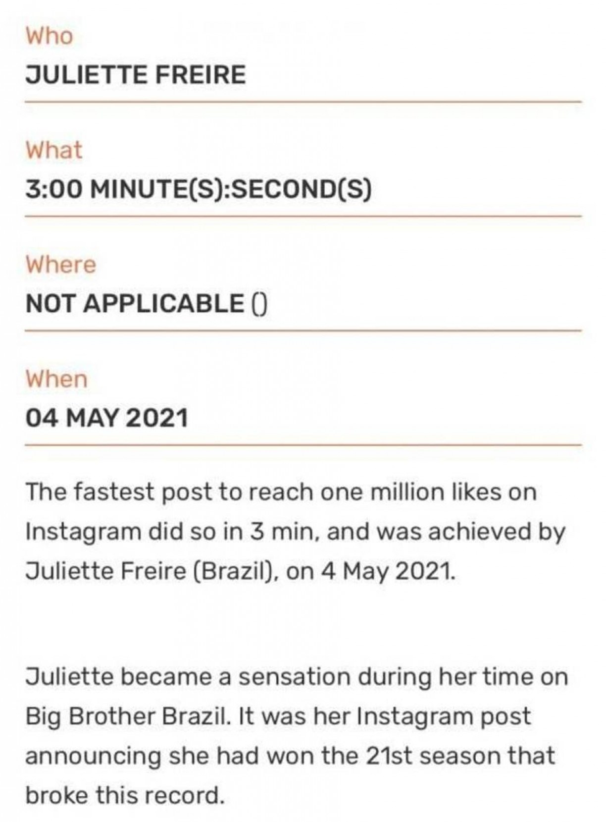 Juliette, do 'BBB 21', bate todos os recordes no Instagram com