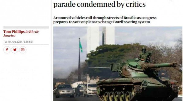 Repercuss&atilde;o do ato militar no jornal The Guardian
