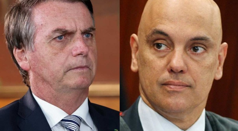 Alexandre de Moraes e o ex-presidente Jair Bolsonaro (PL)