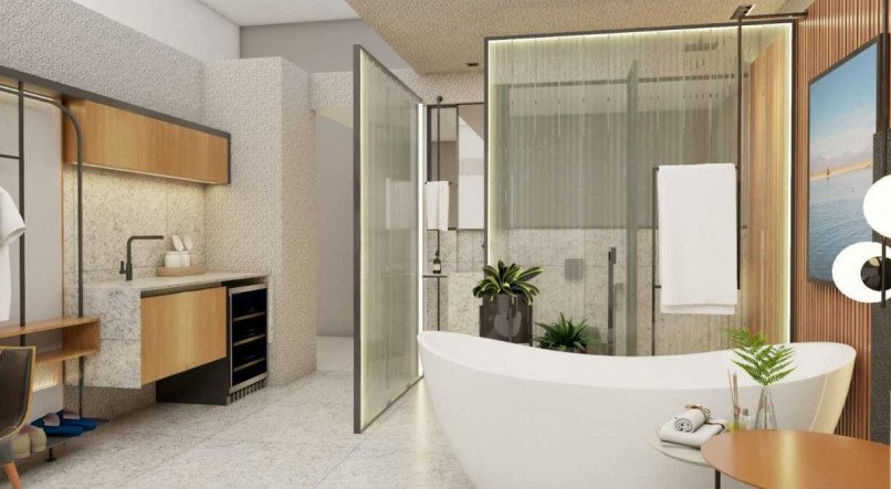 Espaço Flat, projeto dos arquitetos Wagner Melo e Maíza Neri.