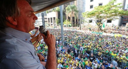 Bolsonaro durante discurso na Avenida Paulista, no 7 de setembro