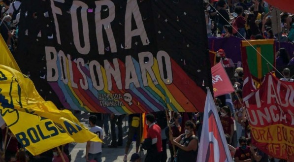 Protesto contra Bolsonaro na Avenida Paulista, S&atilde;o Paulo, no 7 de setembro
