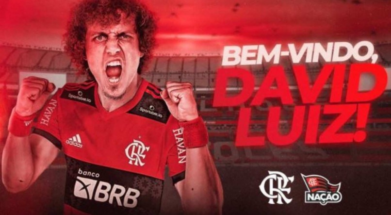 Flamengo anunciou neste s&aacute;bado (11) a contrata&ccedil;&atilde;o do zagueiro David Luiz