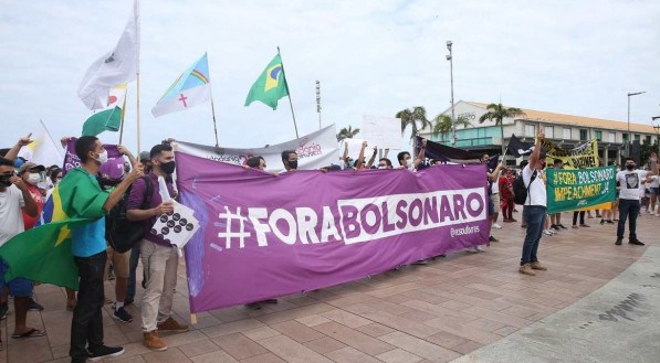 Manifesta&ccedil;&atilde;o no Recife contra o presidente Jair Bolsonaro convocado pelo MBL.