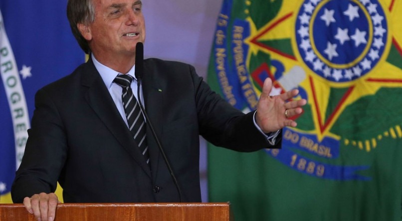 O presidente Jair Bolsonaro participa da entrega do Prêmio Marechal Rondon de Comunicações,  no Palácio do Planalto