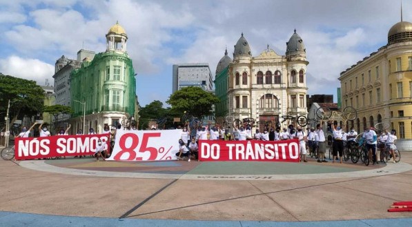 Ato dos ciclistas do Recife no Dia Mundial Sem Carro
