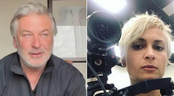 Alec Baldwin e a diretora Halyna Hutchins