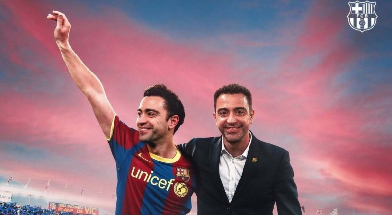 Xavi brilhou como jogador pelo Barcelona