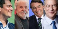 Da esquerda para a direita: Sérgio Moro, Lula, Jair Bolsonaro e Ciro Gomes