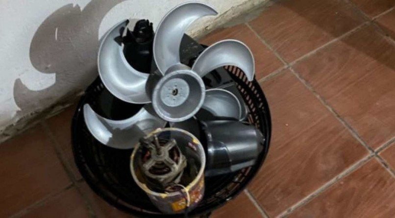 Ventilador estava com fio descascado