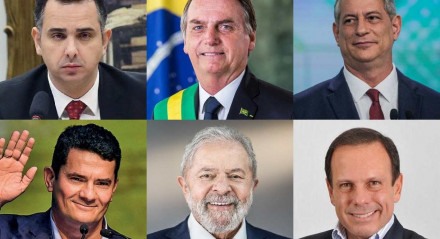 Mosaico com os pré-candidatos a presidente da Republica na eleição de 2022