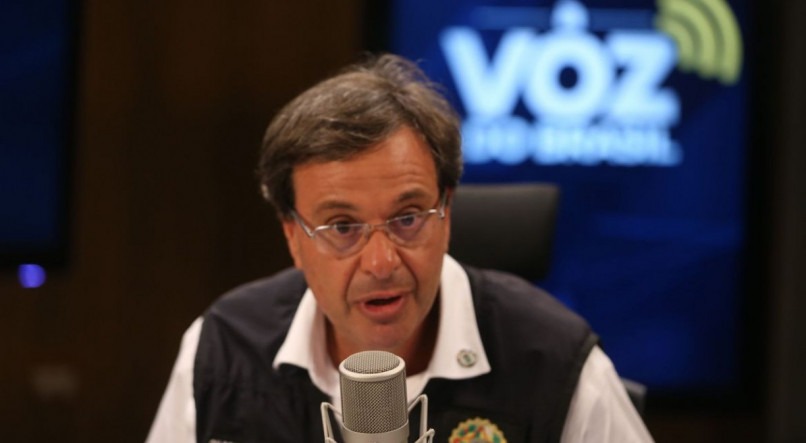 O  ministro do Turismo, Gilson Machado, durante programa A Voz do Brasil