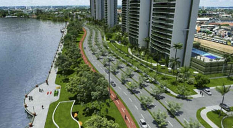 Pelo projeto, a Avenida Cais José Estelita seria recuada para dar espaço a um parque no cais, às margens da Bacia do Pina, e ganharia uma ciclovia