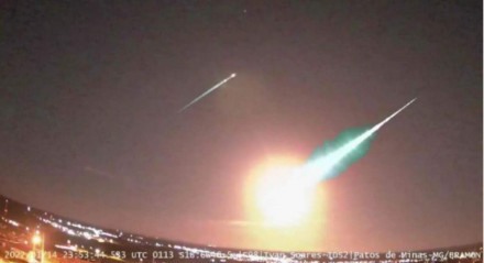 Clarão do meteoro foi observado por volta das 20h53min no interior de Minas Gerais