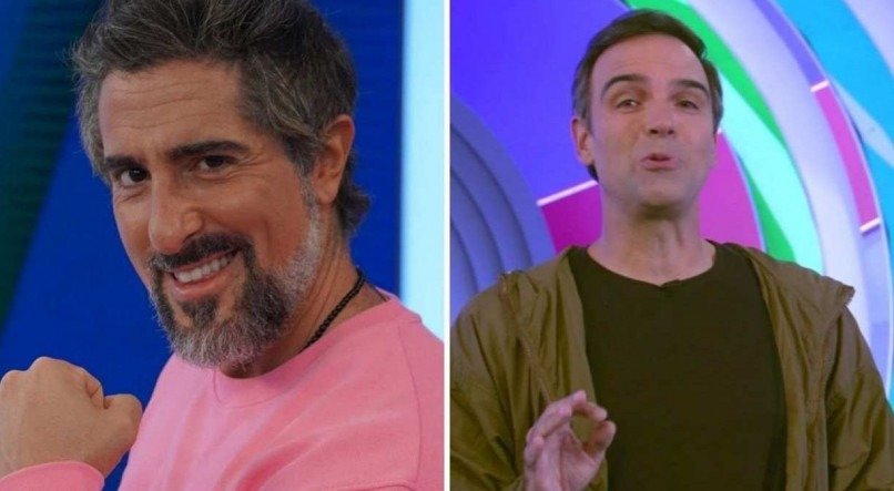 Marcos Mion foi detonado na web após querer dar uma "dica" para Tadeu Schmidt na apresentação do BBB