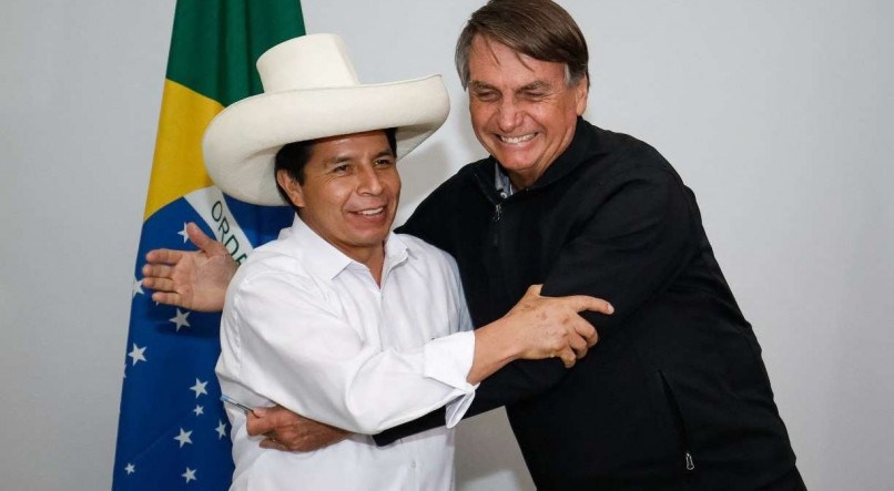 O encontro marca uma aproximação entre Castillo e Bolsonaro, que não compareceu à posse do peruano