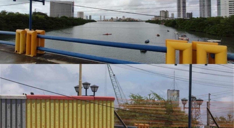 Antes e depois da Ponte do Limoeiro