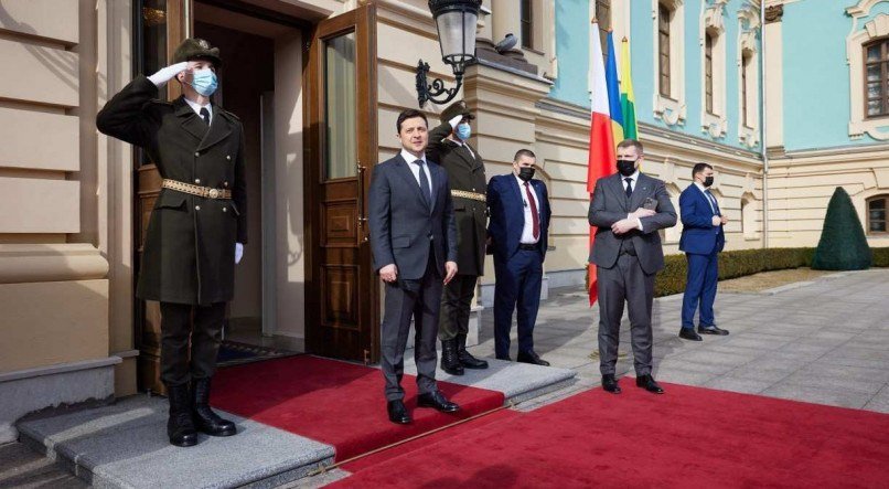 Presidente da Ucrânia, Volodymyr Zelensky, em Kiev