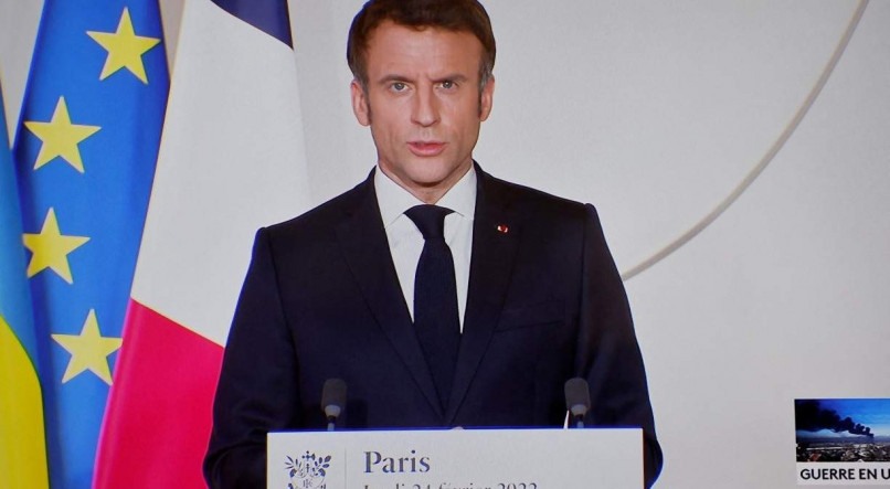 FRANÇA Após conversar com Zelensky, Emmanuel Macron prometeu trabalhar para encerrar a guerra