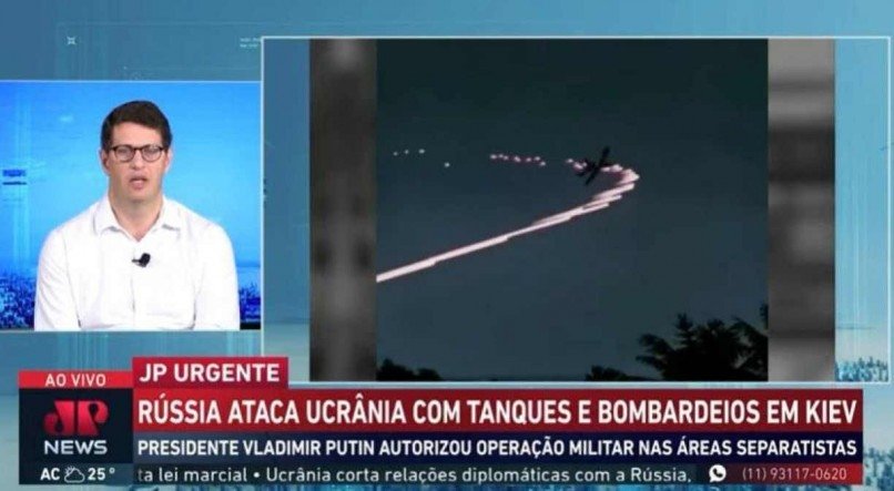 Jovem Pan comete gafe em cobertura de ataques à Ucrânia e exibe imagens de videogame