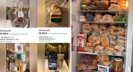 Os russos estocaram os hambúrgueres devido ao fechamento de franquias do mec