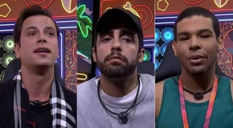 Gustavo, Pedro Scooby e Vyni disputam a preferência do público do BBB 22 neste paredão