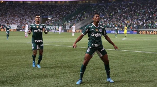 Rony, atacante do Palmeiras, marcou o gol do Verd&atilde;o Paulista