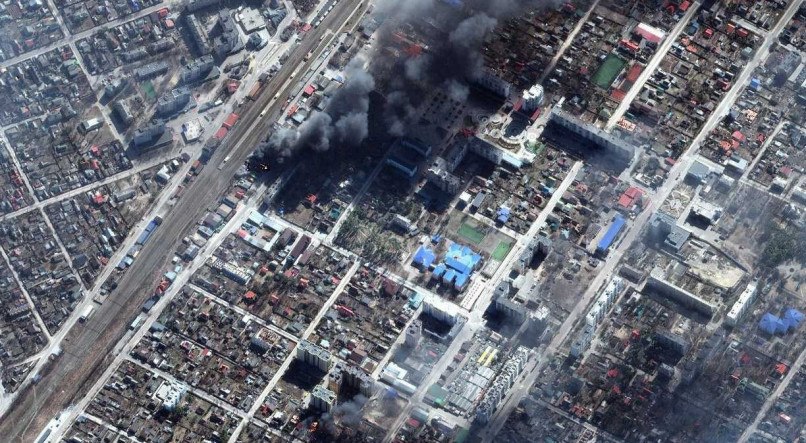 Imagem de satélite mostra explosão em Chernihiv
