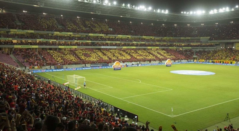 Veja o mosaico feito pelo Sport antes do primeiro jogo da final da Copa do Nordeste contra o Fortaleza