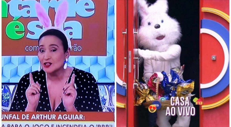 Sônia Abrão usou orelhas de coelhos para comemorar a volta de Arthur Aguiar no BBB 22