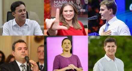 Mosaico com os pré-candidatos ao Governo de Pernambuco